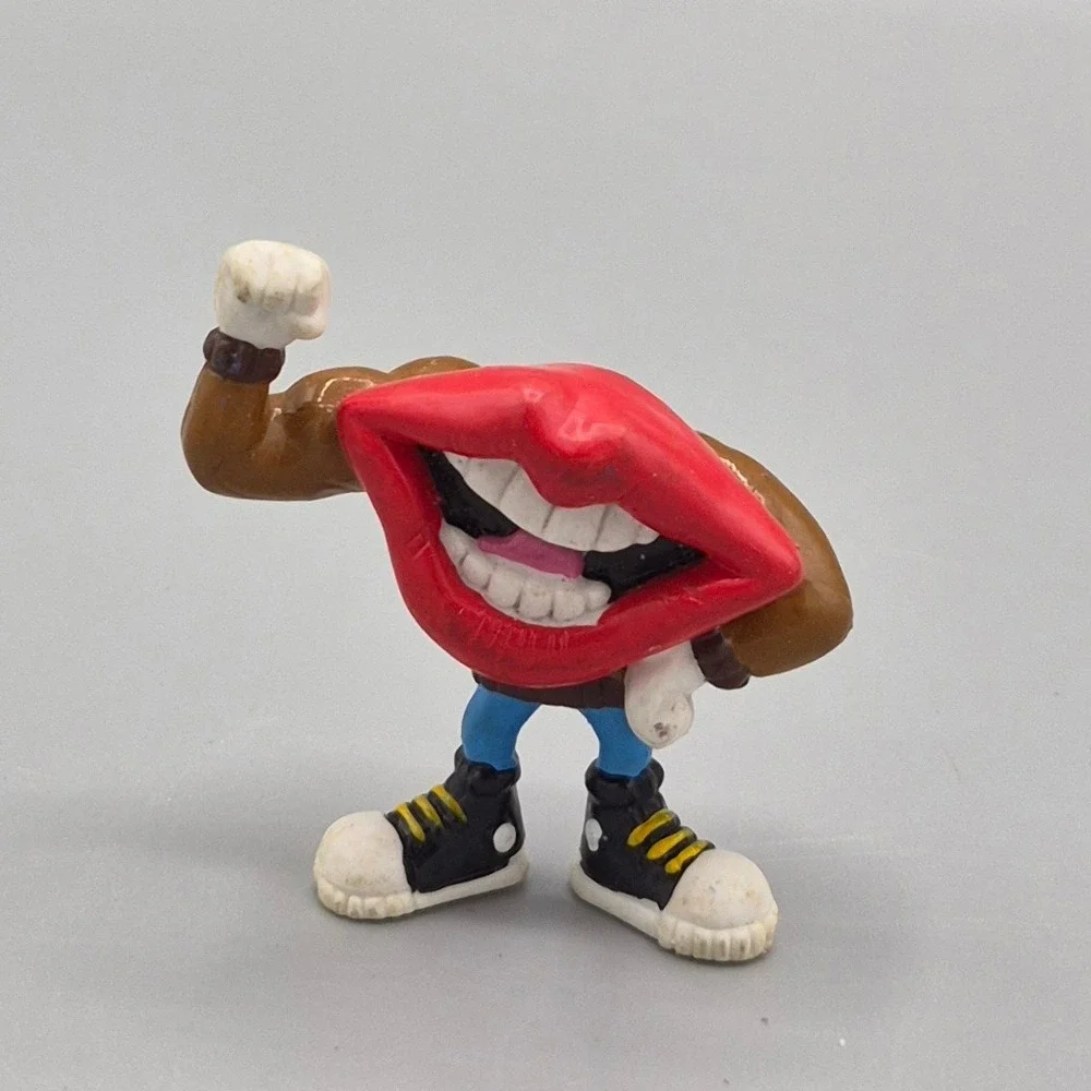 Vintage Tang Mouth Advertising Mascot PVC Figure Applause General Foods 90s Toy